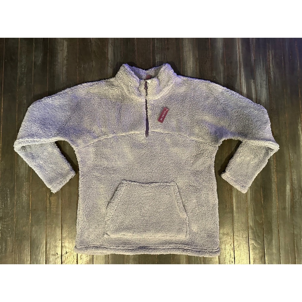 Adore Me Womens Teddy Fleece Quarter Zip Pullover Sherpa Kangaroo Pocket